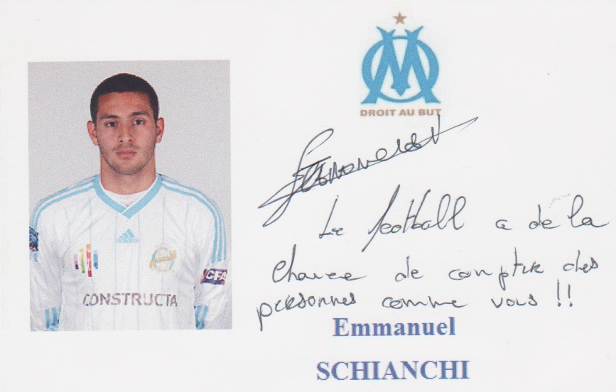 Autographe de Emmanuel SCHIANCHI Autographe de Emmanuel SCHIANCHI