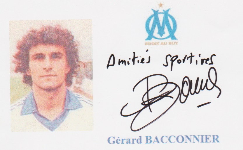 Autographe de Gérard BACCONNIER Autographe de Gérard BACCONNIER