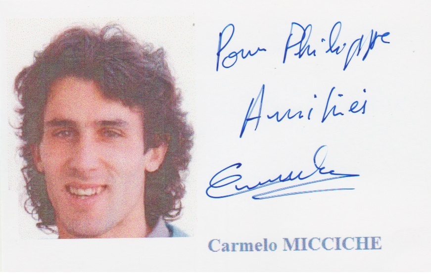 Autographe de Carmelo MICCICHE Autographe de Carmelo MICCICHE
