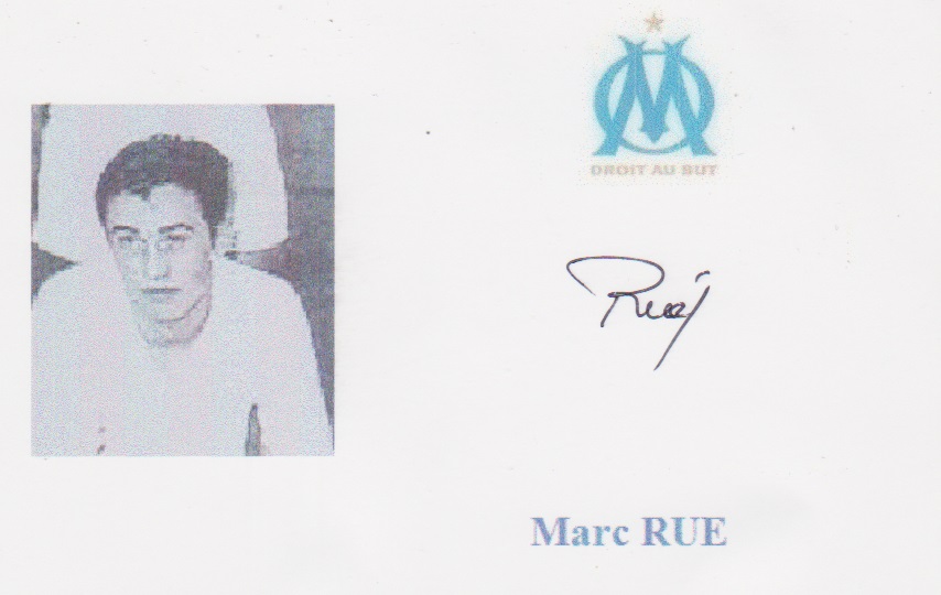 Autographe de Marc RUE Autographe de Marc RUE