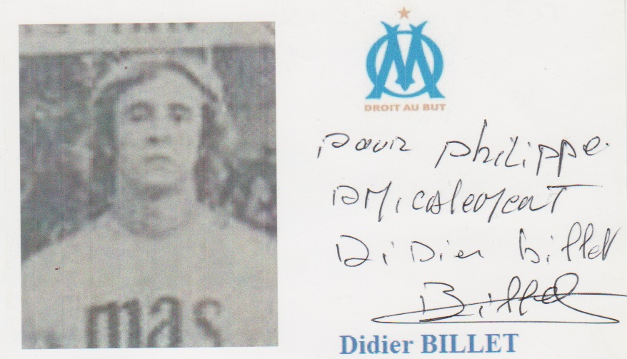 Autographe de Didier BILLET Autographe de Didier BILLET